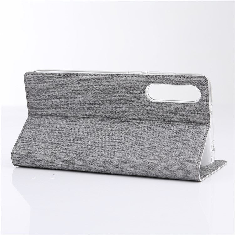 VILI DMX Cross Texture View Window Leather Cover for Huawei P20 Pro - Grey