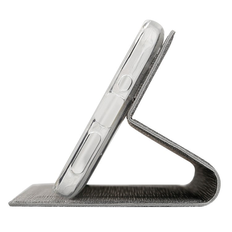 VILI DMX Cross Texture View Window Leather Cover for Huawei P20 Pro - Grey