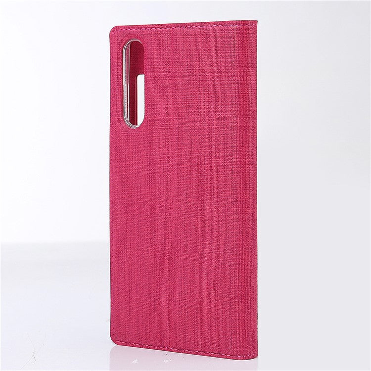 VILI DMX Cross Texture View Window Leather Shell with Stand for Huawei P20 Pro - Rose