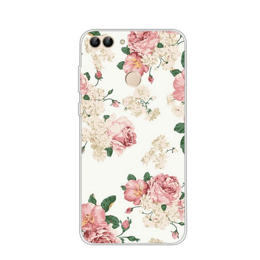 Pattern Printing TPU Soft Cover for Huawei P Smart / Enjoy 7S - Elegance Flowers