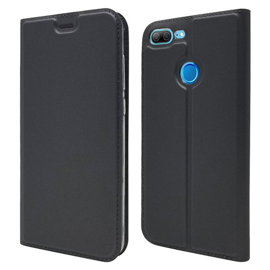 Auto-absorbed Stand Leather Case with Card Slot for Huawei Honor 9 Lite/Honor 9 Youth Edition - Black