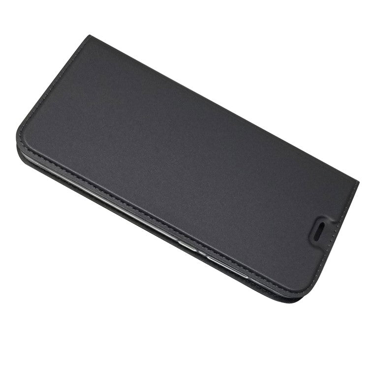 Auto-absorbed Stand Leather Case with Card Slot for Huawei Honor 9 Lite/Honor 9 Youth Edition - Black