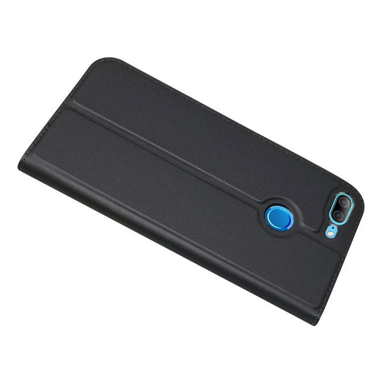 Auto-absorbed Stand Leather Case with Card Slot for Huawei Honor 9 Lite/Honor 9 Youth Edition - Black