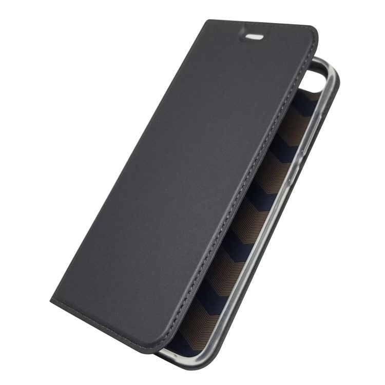 Auto-absorbed Stand Leather Case with Card Slot for Huawei Honor 9 Lite/Honor 9 Youth Edition - Black