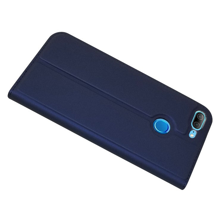 Auto-absorbed Stand Leather Shell with Card Slot for Huawei Honor 9 Lite/Honor 9 Youth Edition - Blue
