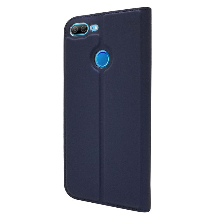 Auto-absorbed Stand Leather Shell with Card Slot for Huawei Honor 9 Lite/Honor 9 Youth Edition - Blue