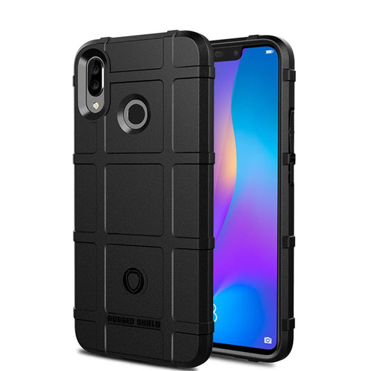 Anti-shock Square Grid Texture Soft TPU Cell Phone Case for Huawei P Smart+ / nova 3i - Black