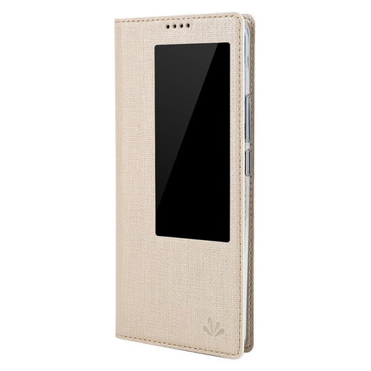 VILI DMX Window View Cross Texture Leather Cell Phone Case for Huawei Mate 20 - Gold
