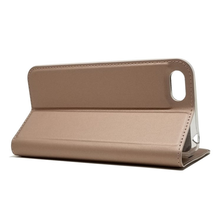 Auto-absorbed Stand Leather Card Holder Phone Cover for Huawei Y5 (2018) / Y5 Prime (2018) / Honor 7s / Play 7 - Rose Gold
