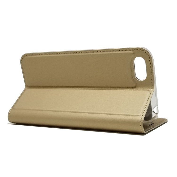 Auto-absorbed Stand Leather Card Holder Mobile Casing for Huawei Y5 (2018) / Y5 Prime (2018) / Honor 7s / Play 7 - Gold