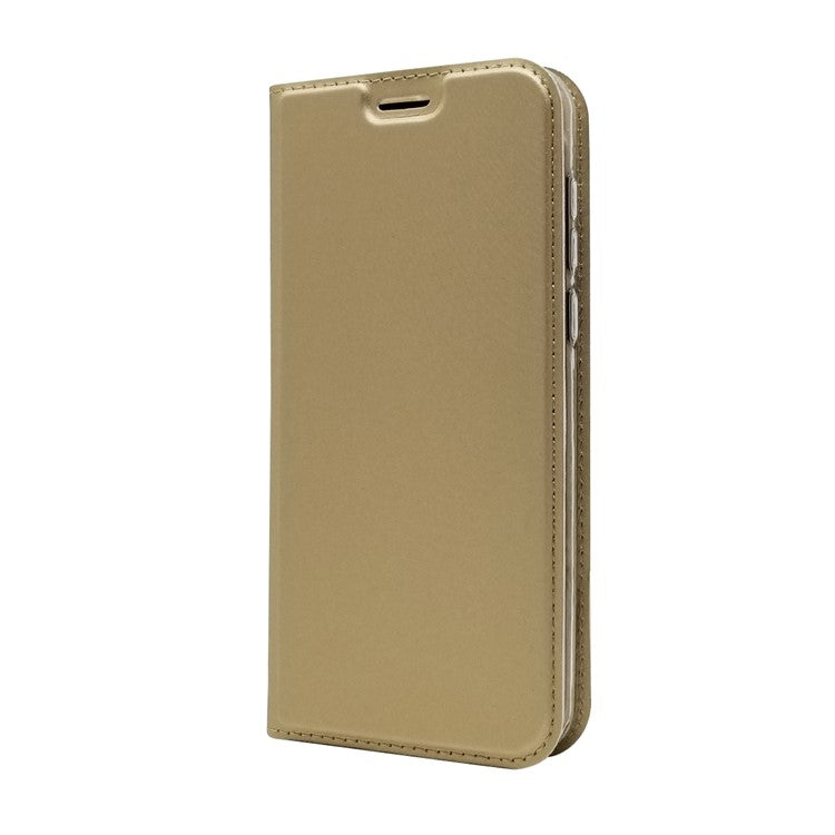 Auto-absorbed Stand Leather Card Holder Mobile Casing for Huawei Y5 (2018) / Y5 Prime (2018) / Honor 7s / Play 7 - Gold