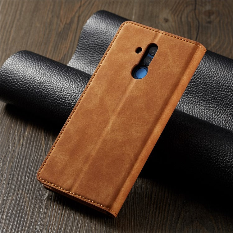 FORWENW Fantasy Series Silky Touch Leather Wallet Case for Huawei Mate 20 Lite - Brown