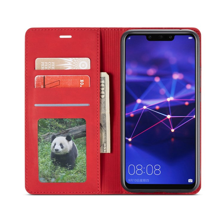 FORWENW Fantasy Series Silky Touch Leather Wallet Cover for Huawei Mate 20 Lite - Red