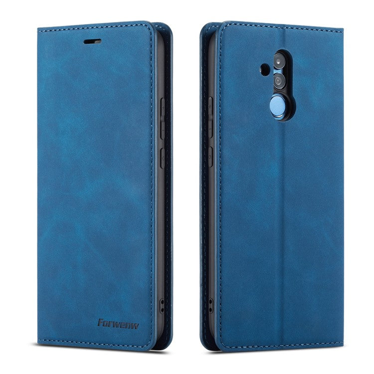 FORWENW Fantasy Series Stand Silky Touch Leather Wallet Case for Huawei Mate 20 Lite - Blue