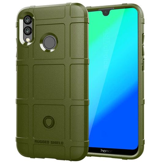 Anti-shock Square Grid Texture Soft TPU Cell Phone Casing for Huawei Honor 10 Lite / P Smart (2019) - Army Green