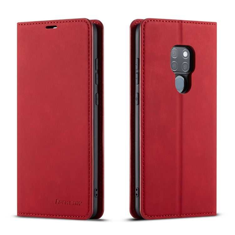 FORWENW Fantasy Series Magnetic Silky Touch Leather Wallet Case for Huawei Mate 20 - Red
