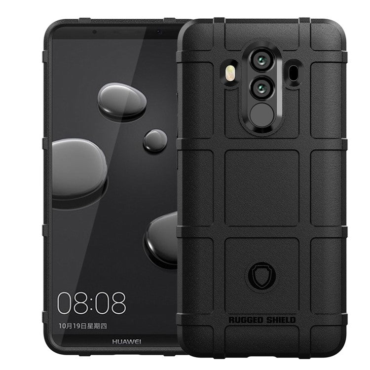 Rugged Square Grid Texture Soft TPU Anti-shock Case for Huawei Mate 10 Pro - Black