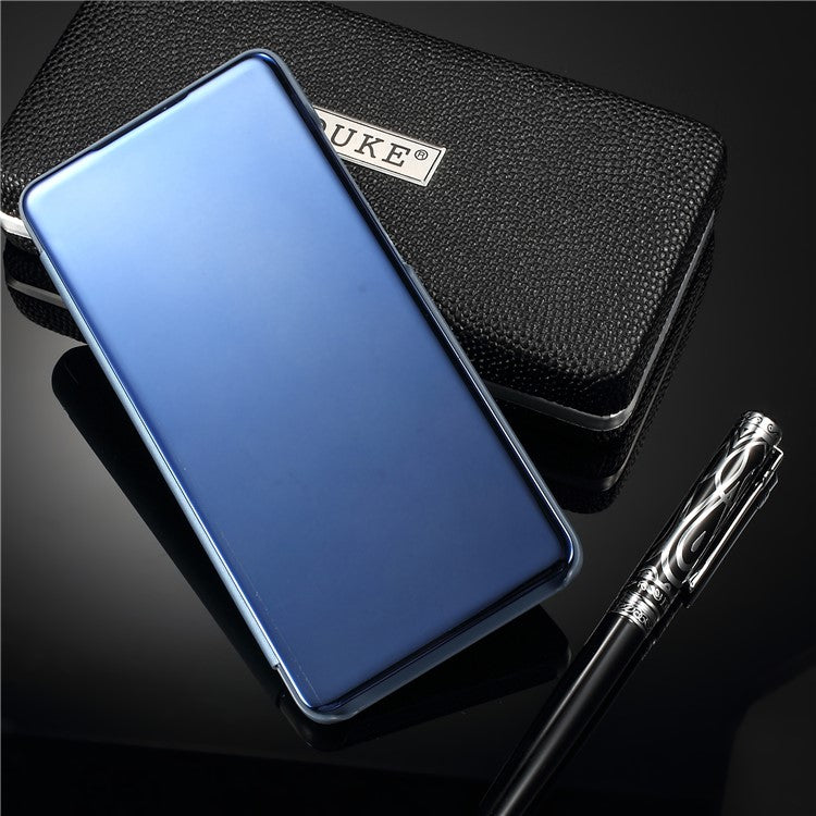 [Plated Mirror Surface] View Window Leather Protection Case for Huawei P30 - Blue