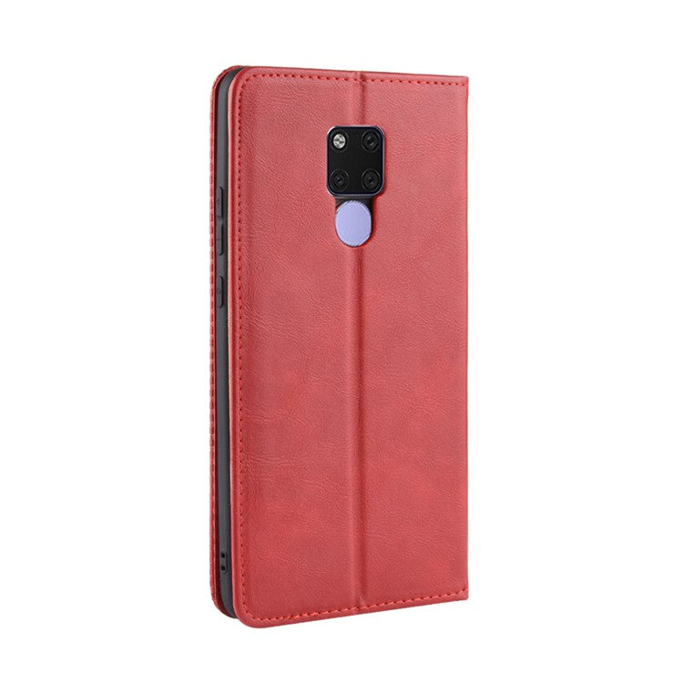 Vintage Style Leather Wallet Case Cover for Huawei Mate 20 X - Red