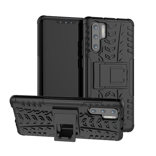 Anti-slip PC + TPU Hybrid Case with Kickstand for Huawei P30 Pro - Black