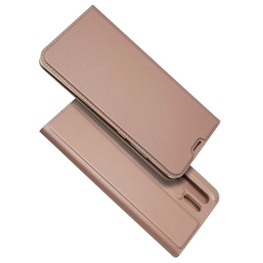 Auto-absorbed Stand Leather Casing with Card Holder for Huawei P30 Pro - Rose Gold