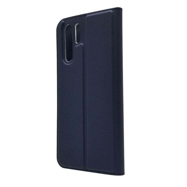 Auto-absorbed Stand Leather Shell with Card Slot for Huawei P30 Pro - Blue