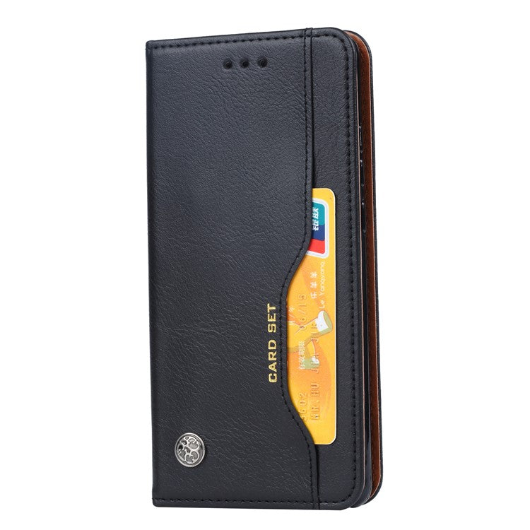 PU Leather Auto-absorbed Stand Wallet Protective Case for Huawei P30 Pro - Black