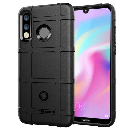 Anti-shock Square Grid Texture TPU Case for Huawei P30 Lite - Black