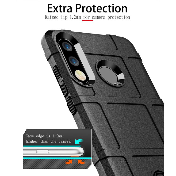 Anti-shock Square Grid Texture TPU Case for Huawei P30 Lite - Black