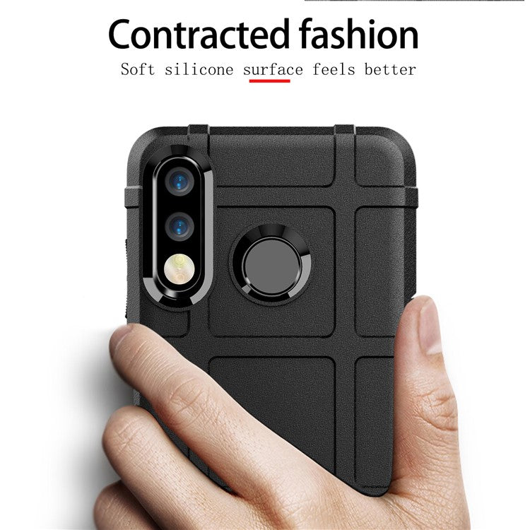 Anti-shock Square Grid Texture TPU Case for Huawei P30 Lite - Black