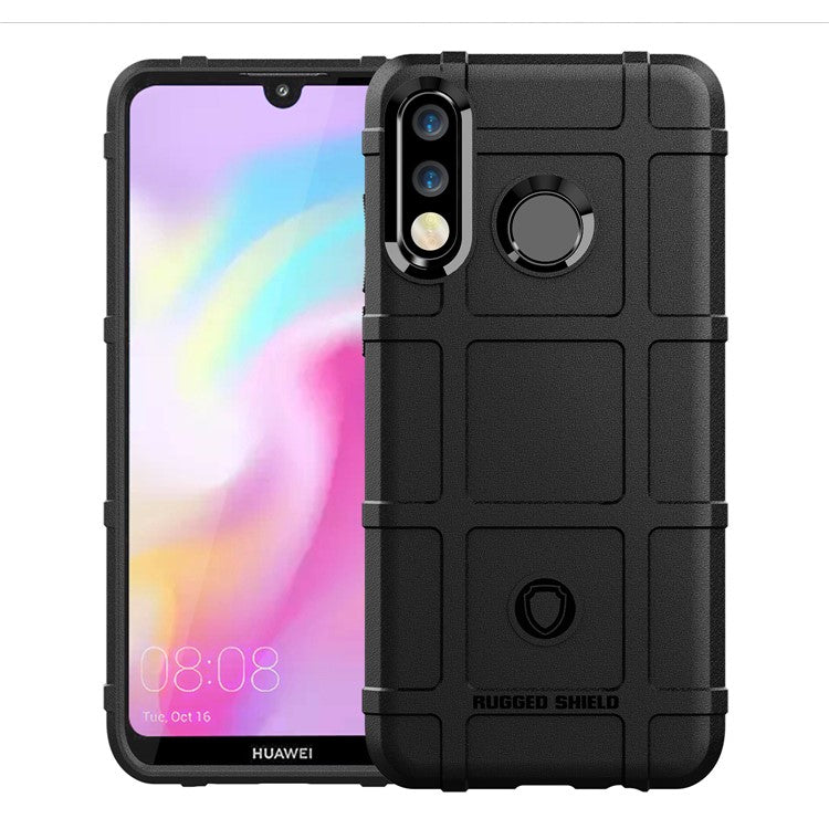 Anti-shock Square Grid Texture TPU Case for Huawei P30 Lite - Black