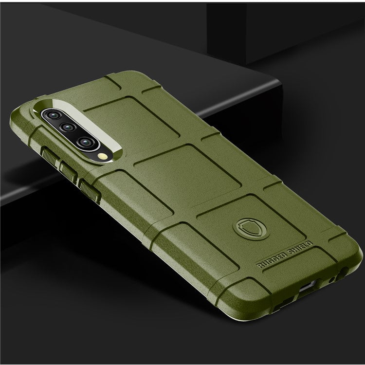 Anti-shock Square Grid Texture TPU Shell Case for Huawei P30 - Army Green