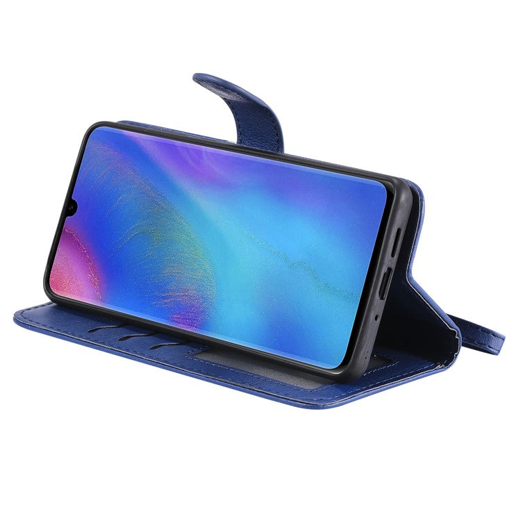 For Huawei P30 Pro Case 2 in 1 Detachable Magnetic Leather Wallet Mobile Cover with Strap - Blue