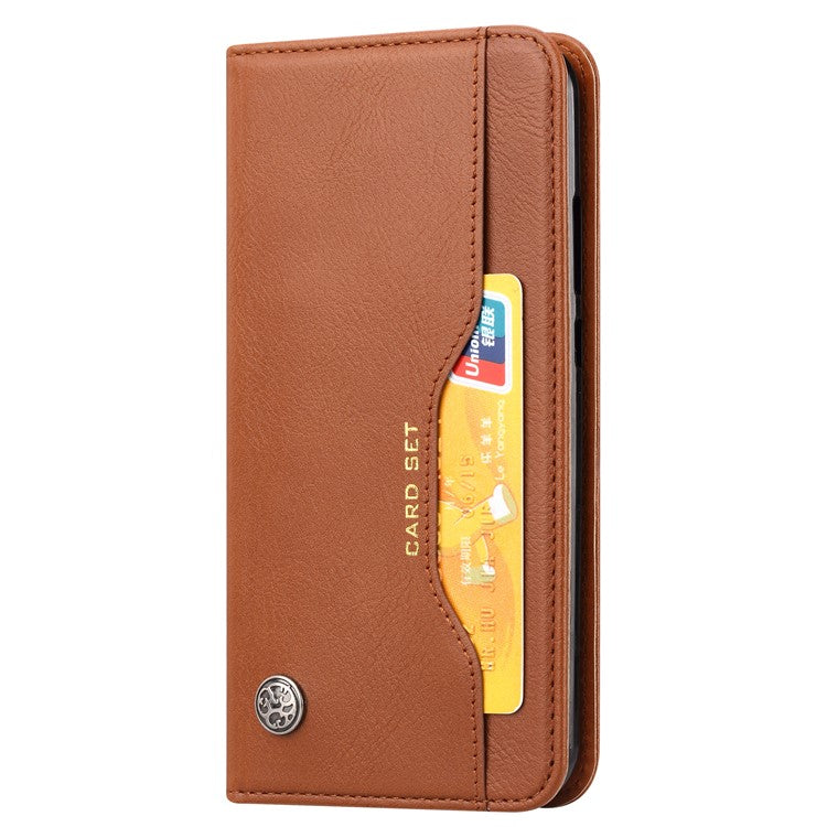 Auto-absorbed Flip Leather [Wallet Stand] Phone Case for Huawei P30 Lite/nova 4e/P30 Lite New Edition - Brown