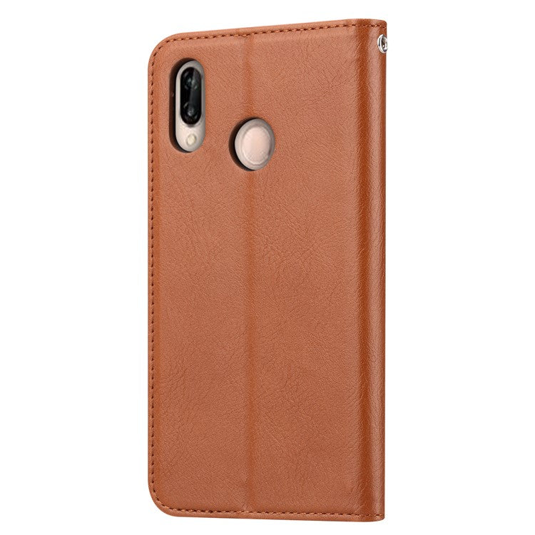 Auto-absorbed Flip Leather [Wallet Stand] Phone Case for Huawei P30 Lite/nova 4e/P30 Lite New Edition - Brown