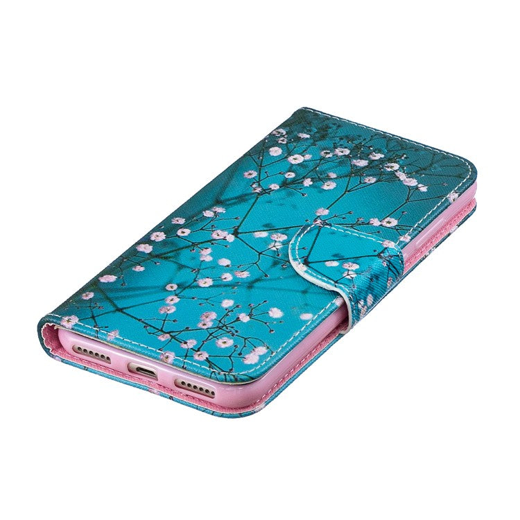 Pattern Printing PU Leather Flip Cover for Huawei Honor 8A - Tree with Flowers