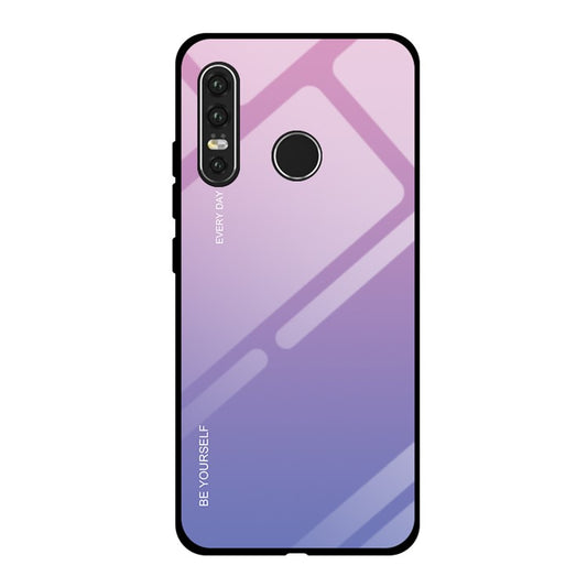 Gradient Tempered Glass TPU + PC Mobile Back Cover for Huawei P30 Lite / nova 4e - Rose / Blue
