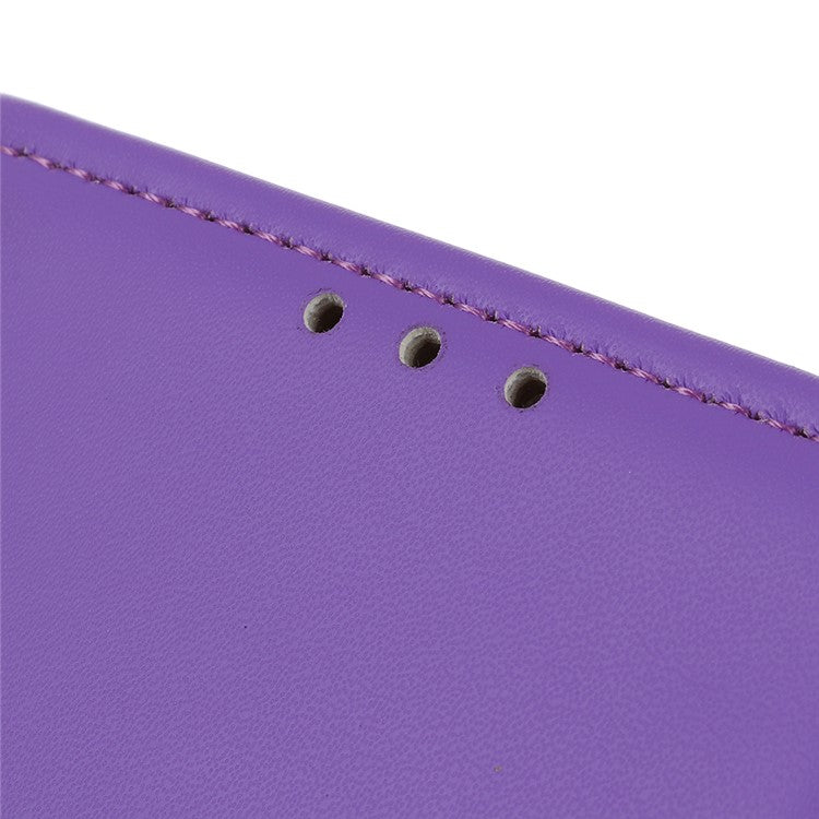 Wallet Stand Leather Protective Case for Huawei Y6 (2019, with Fingerprint Sensor) / Y6 Prime (2019) - Purple
