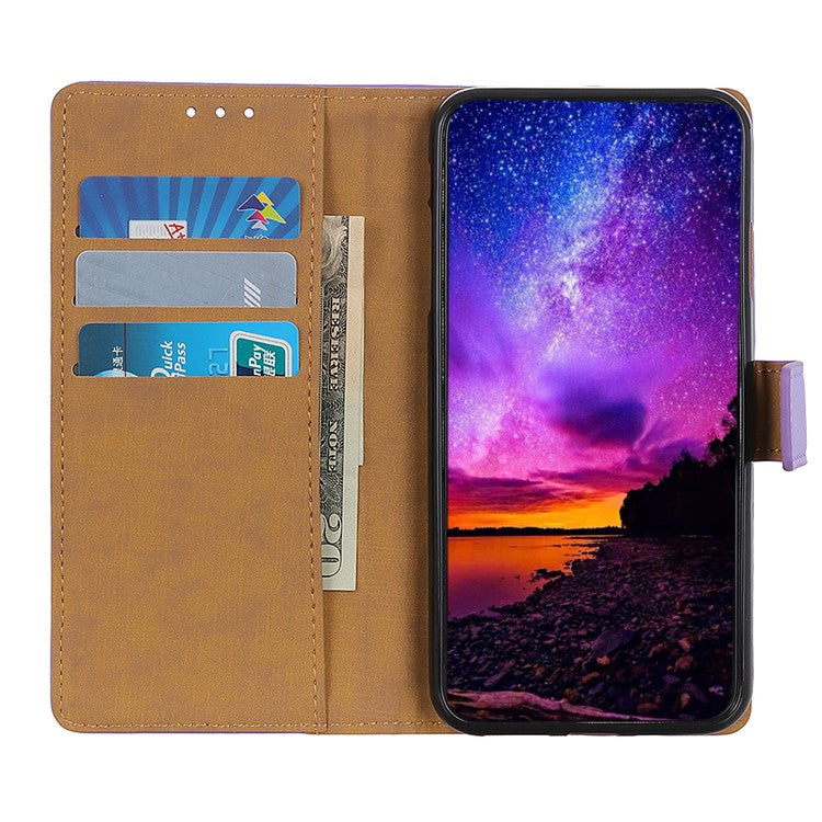 Wallet Stand Leather Protective Case for Huawei Y6 (2019, with Fingerprint Sensor) / Y6 Prime (2019) - Purple