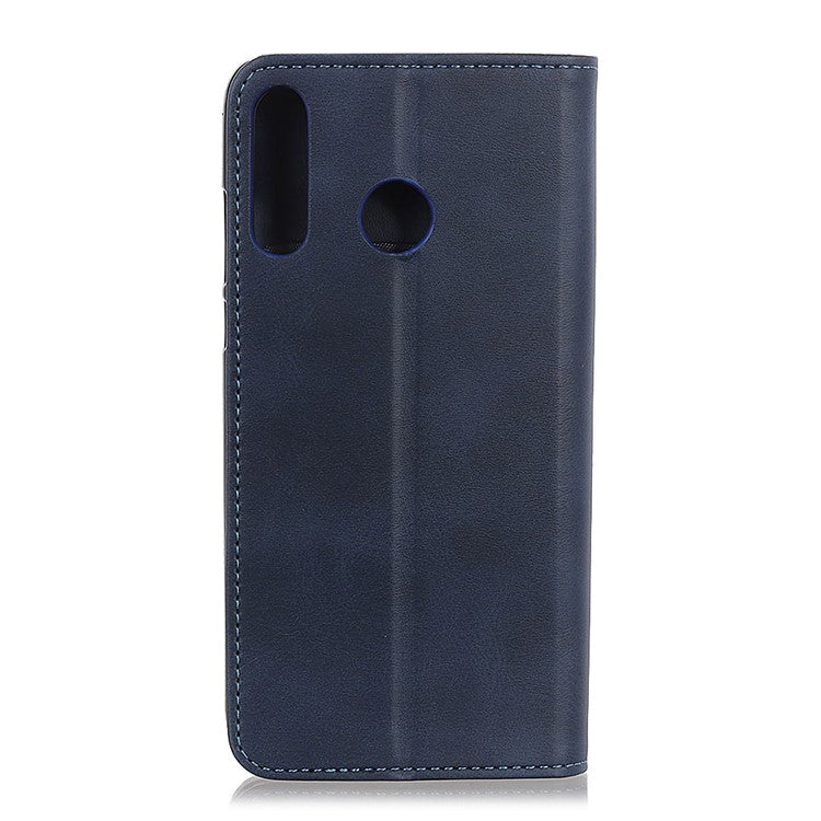 Auto-absorbed Split Leather Cell Phone Case for Huawei P30 Lite / nova 4e - Blue