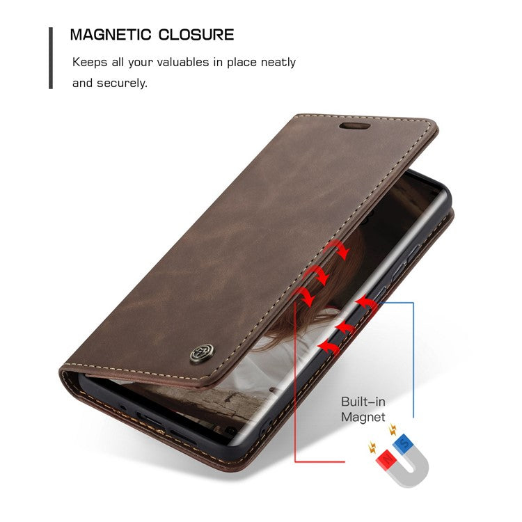 CASEME 013 Series Retro PU Leather Wallet Mobile Case with Stand for Huawei P30 Pro - Dark Brown