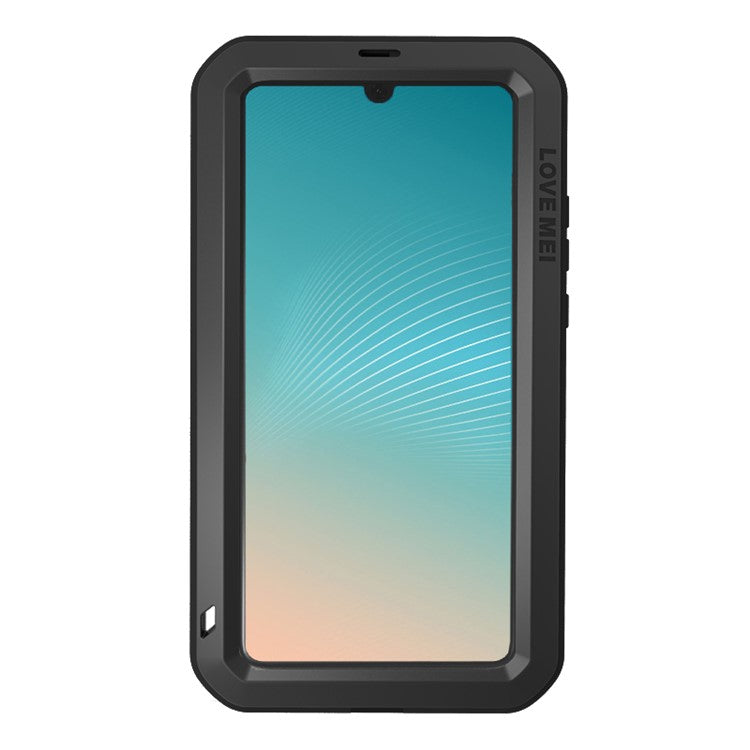 LOVE MEI Shockproof Dropproof Dustproof Case for Huawei P30 Pro Metal + Silicone + Tempered Glass Phone Cover - Black