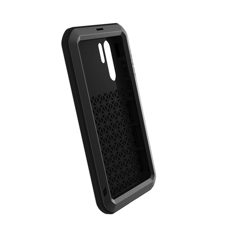 LOVE MEI Shockproof Dropproof Dustproof Case for Huawei P30 Pro Metal + Silicone + Tempered Glass Phone Cover - Black
