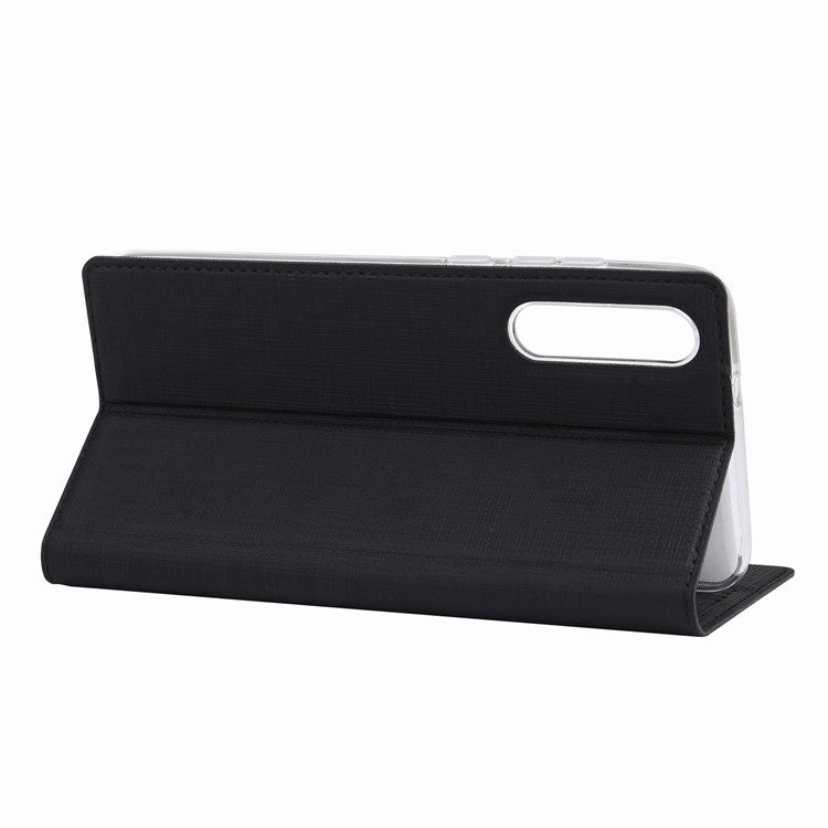 VILI DMX Folding Stand View Window Leather Phone Cover Case for Huawei P30 - Black