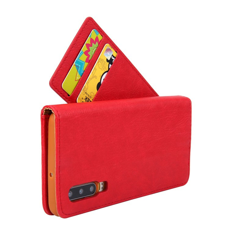 CMAI2 PU Leather Stand Wallet Mobile Casing for Huawei P30 - Red
