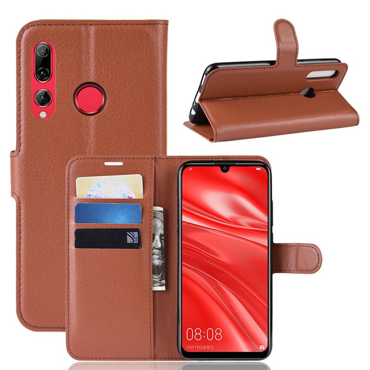 Litchi Skin Wallet Leather Stand Case for Huawei P Smart Plus 2019 / Enjoy 9s /  Maimang 8 - Brown