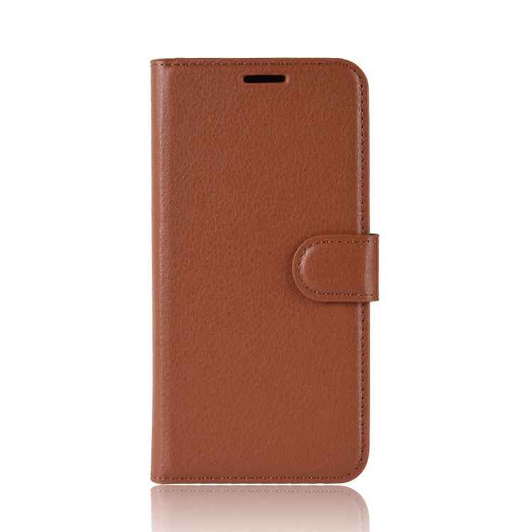 Litchi Skin Wallet Leather Stand Case for Huawei P Smart Plus 2019 / Enjoy 9s /  Maimang 8 - Brown