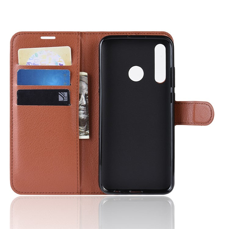 Litchi Skin Wallet Leather Stand Case for Huawei P Smart Plus 2019 / Enjoy 9s /  Maimang 8 - Brown