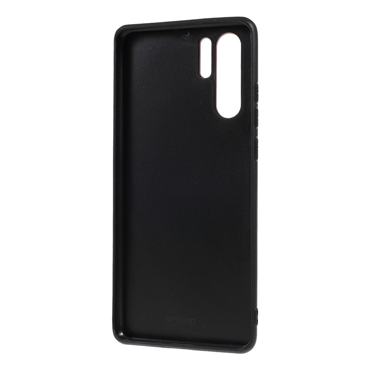 For Huawei P30 Pro Gradient Color Glass + PC + TPU Hybrid Case - Gold / Pink