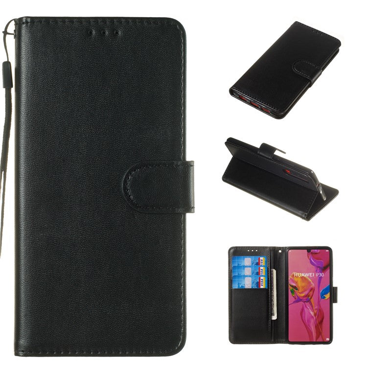 Wallet Leather Stand Case for Huawei P30 - Black
